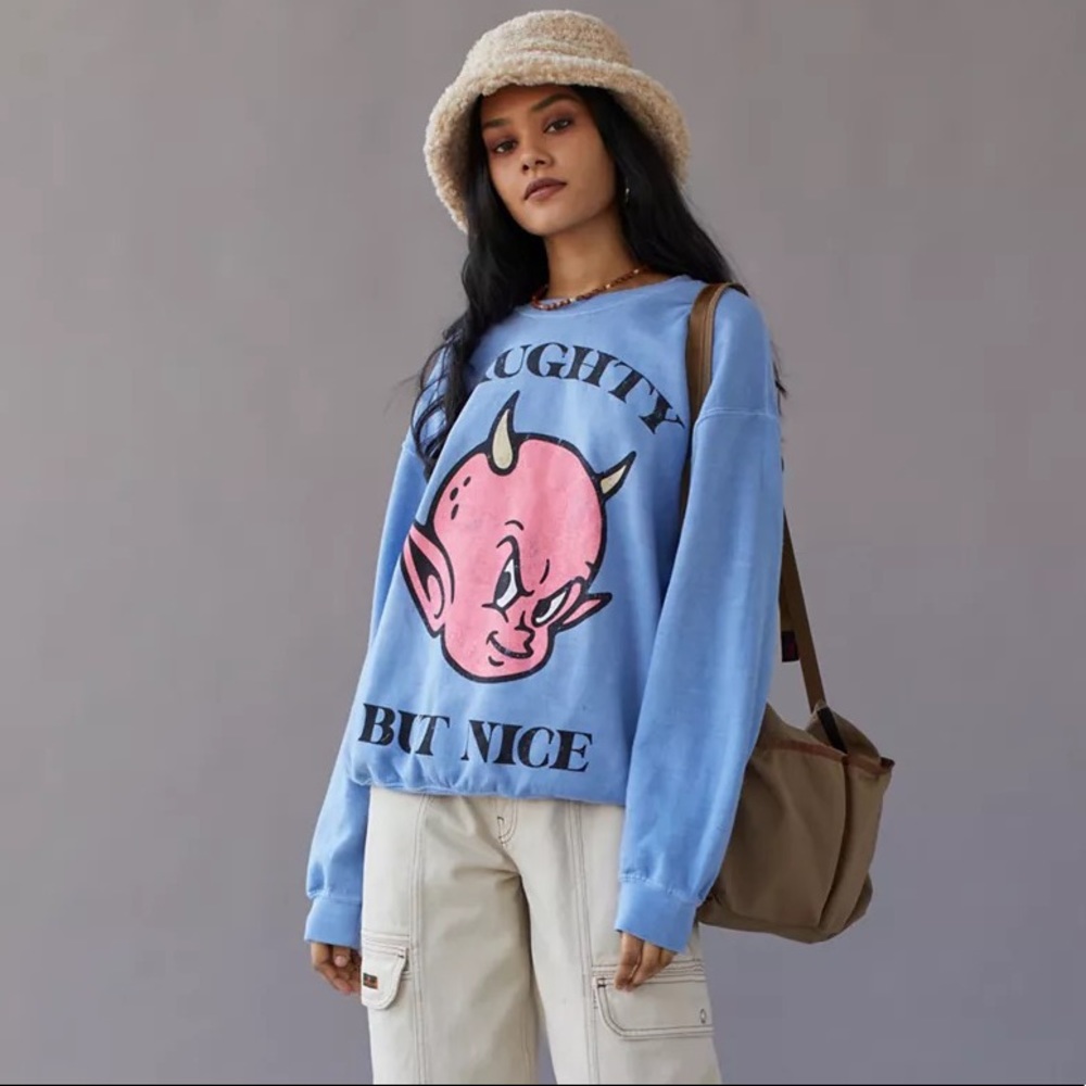 NWT UO 'Naughty But Nice' Vintage Washed Sweatshirt - Picture 3 of 5